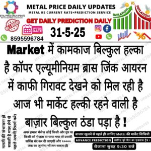 आज के मेटल बाजार की कीमत और रुझान की भविष्यवाणी