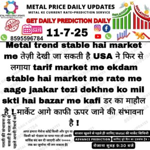 Aaj ke metal price prediction ka analysis aur market update