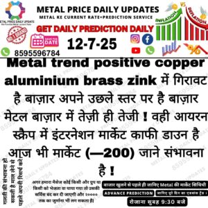Today ka metal price prediction – iron scrap aur dusre metals ke latest rates