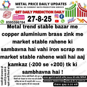 Aaj ka metal prediction aur iron scrap market update