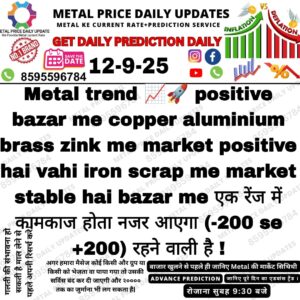 Metal prediction 2025 – iron scrap aur metal rate ka daily forecast