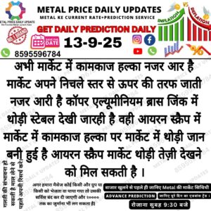 Metal prediction aaj ka update – latest iron scrap aur metal market trend