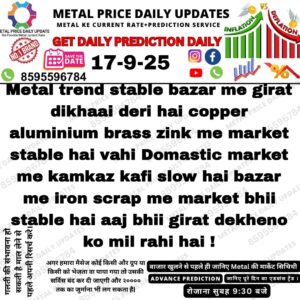 Metal aur iron scrap price prediction aaj ke liye