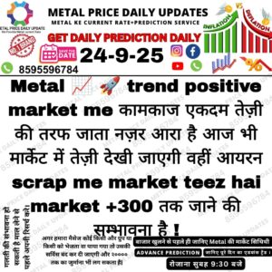 Metal prediction aur iron scrap market update