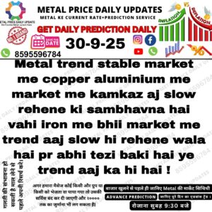 Metal prediction aaj ke liye – iron scrap aur metal market update