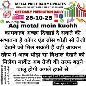 Aaj ka metal prediction update – iron, copper aur scrap ke daam ka aaj ka andaaza