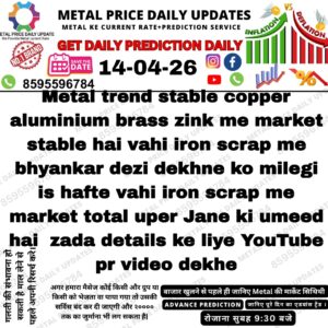 aaj ka metal scrap prediction copper aluminium iron scrap rate trend india