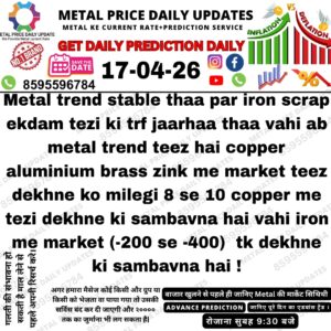 metal scrap rate prediction today with market trend and price analysis