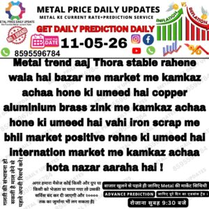 Aaj ka metal scrap price prediction chart showing scrap metal market trend and rate forecast