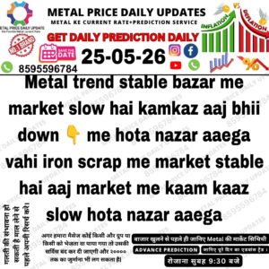 Aaj ka metal scrap market prediction jisme scrap metal prices aur market trend analysis dikhaya gaya hai