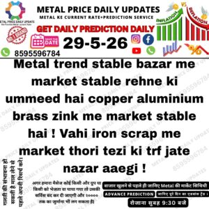 Alt Text: Metal scrap market with copper, aluminium, brass, zinc, and iron scrap materials showing stable prices and slight rise in iron scrap market.