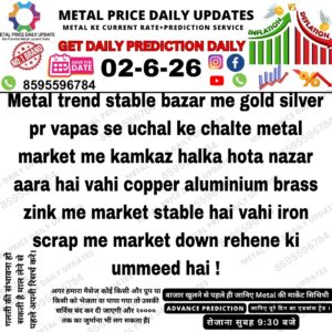 Scrap metal yard with steel, iron, copper, and aluminum scrap materials, reflecting a stable metal scrap market as gold and silver prices show signs of recovery.