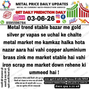 Alt Text: Metal scrap market update showing stable prices as gold and silver rebound, with light trading activity observed across the metal market.