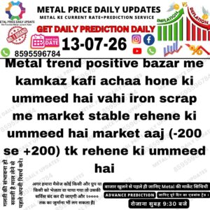 Today's metal market prediction showing a positive business outlook and stable iron scrap market conditions.