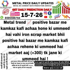 Graphic showing today's positive metal market prediction with strong business activity and a bullish iron scrap market outlook.